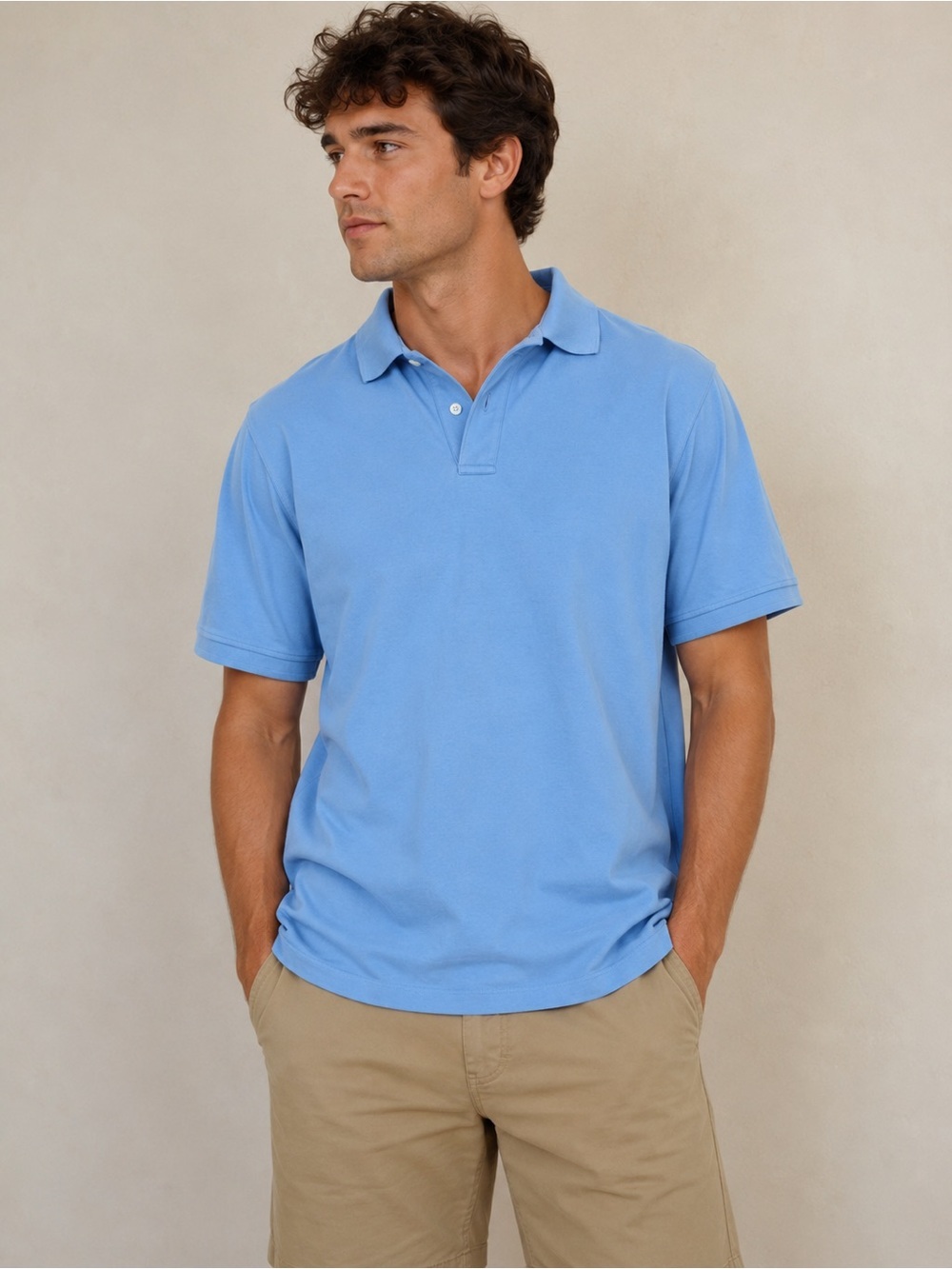 L.L.Bean Men’s Traditional Fit Polo Shirt Light Blue 100% Cotton XL Tall